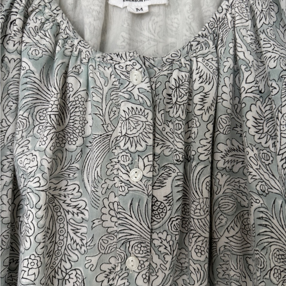Emerson Fry Gray/Blue Floral Blouse - Picture 2 of 4